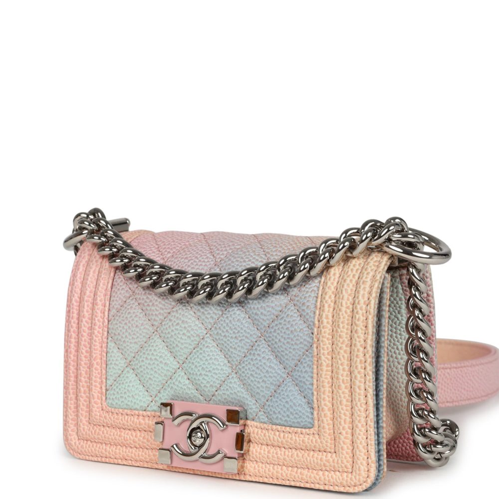 Chanel Mini "Paris-Cuba" Boy Bag Multicolored Caviar Enamel Silver Hardware - Image 5