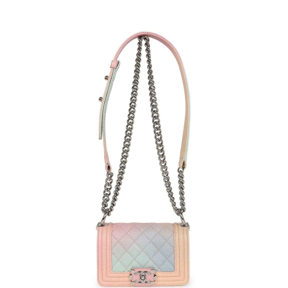 Chanel Mini "Paris-Cuba" Boy Bag Multicolored Caviar Enamel Silver Hardware - Image 7