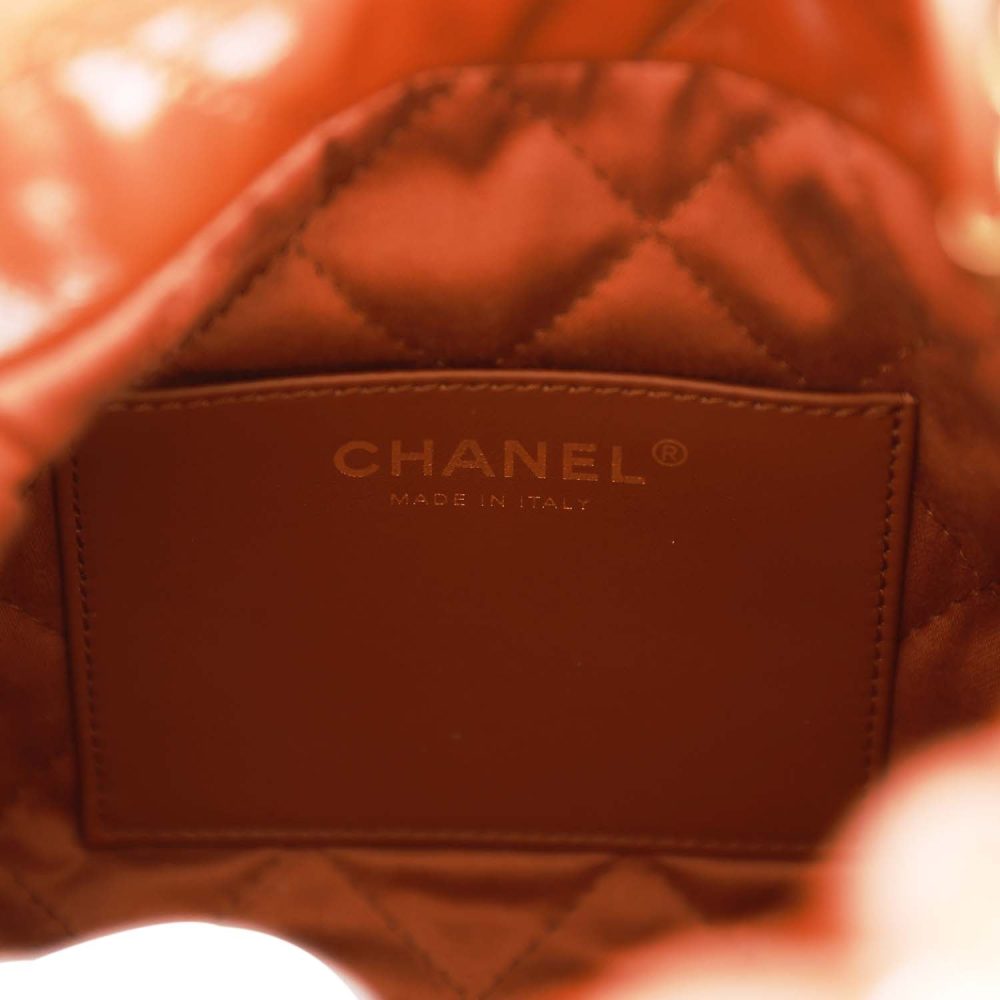 Chanel Mini 22 Bag Brown Calfskin Gold Hardware - Image 10