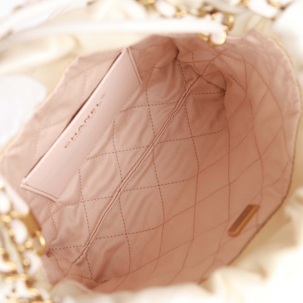 Chanel Mini 22 Bag Champagne Iridescent Calfskin Gold Hardware - Image 9