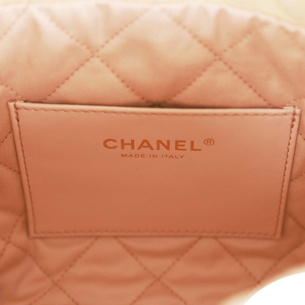 Chanel Mini 22 Bag Champagne Iridescent Calfskin Gold Hardware - Image 10