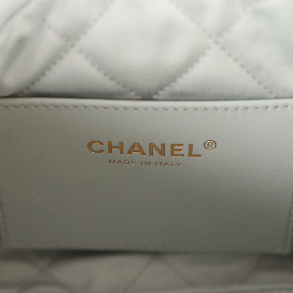 Chanel Mini 22 Bag Light Blue Calfskin Gold Hardware - Image 10