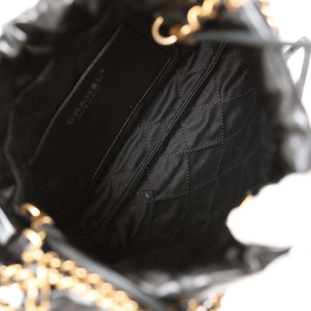 Chanel Mini 22 Bag Black Calfskin Gold Hardware - Image 10