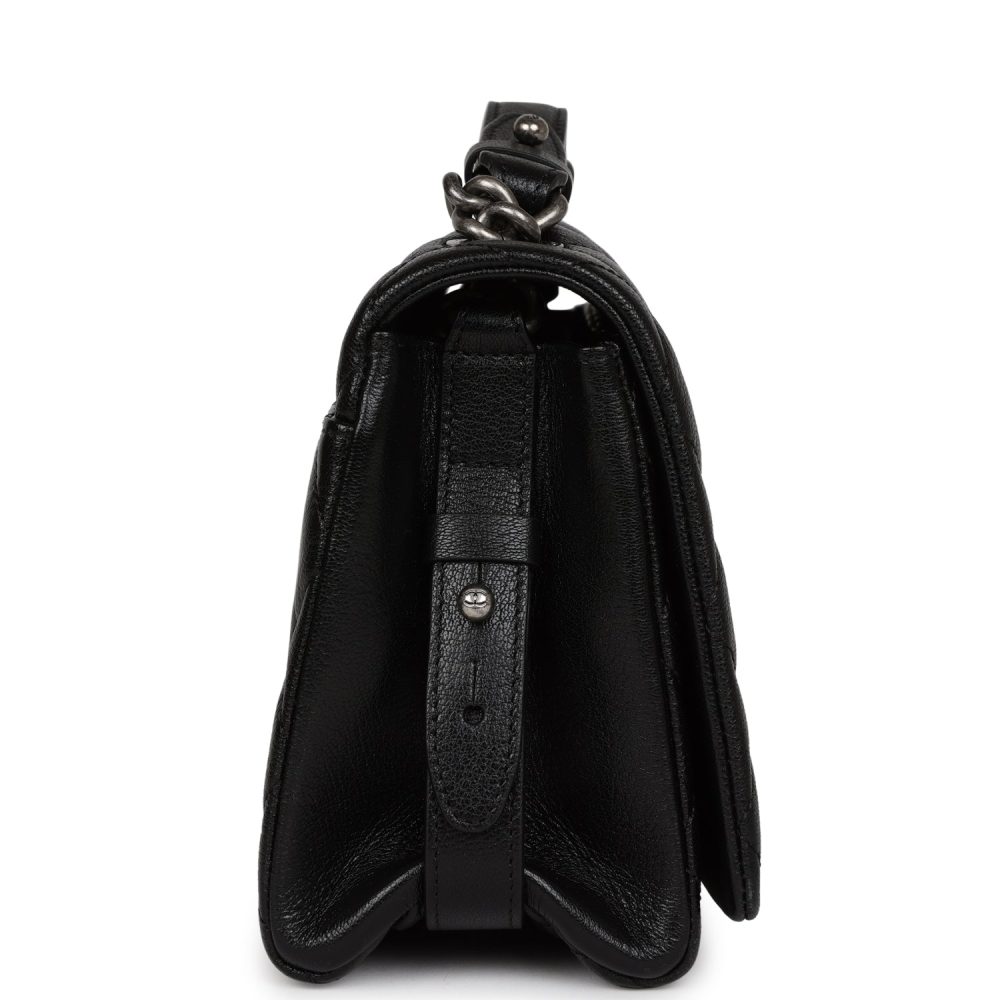 Chanel City Rock Medium Flap Black Goatskin Ruthenium Hardware - Image 3