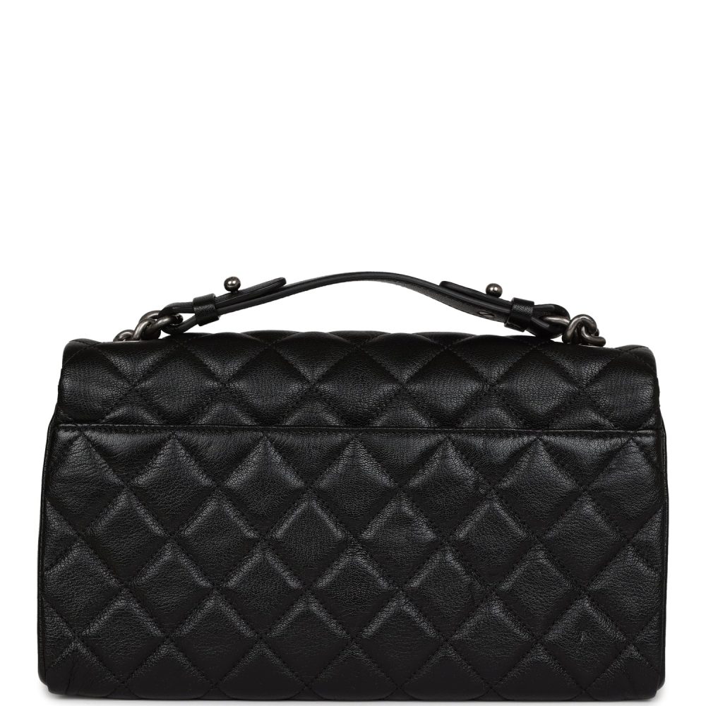 Chanel City Rock Medium Flap Black Goatskin Ruthenium Hardware - Image 4