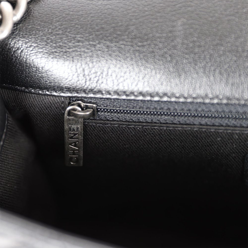 Chanel City Rock Medium Flap Black Goatskin Ruthenium Hardware - Image 10