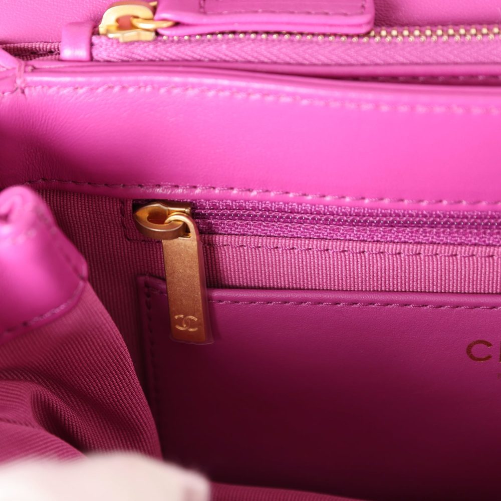 Chanel Small Crush Flap Bag Purple Shiny Aged Calfskin Brushed Gold Hardware - Image 11