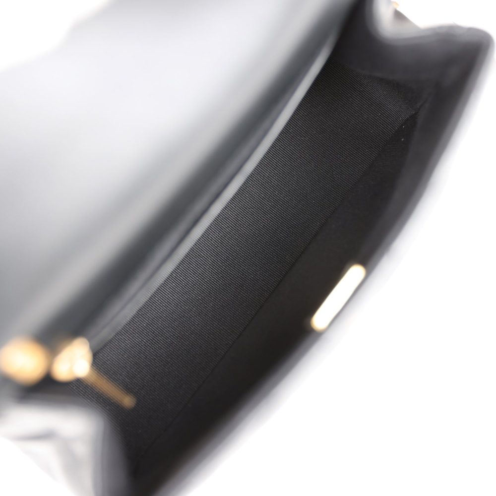 Chanel Mini Charms Flap Bag Black Lambskin Brushed Gold Hardware - Image 9