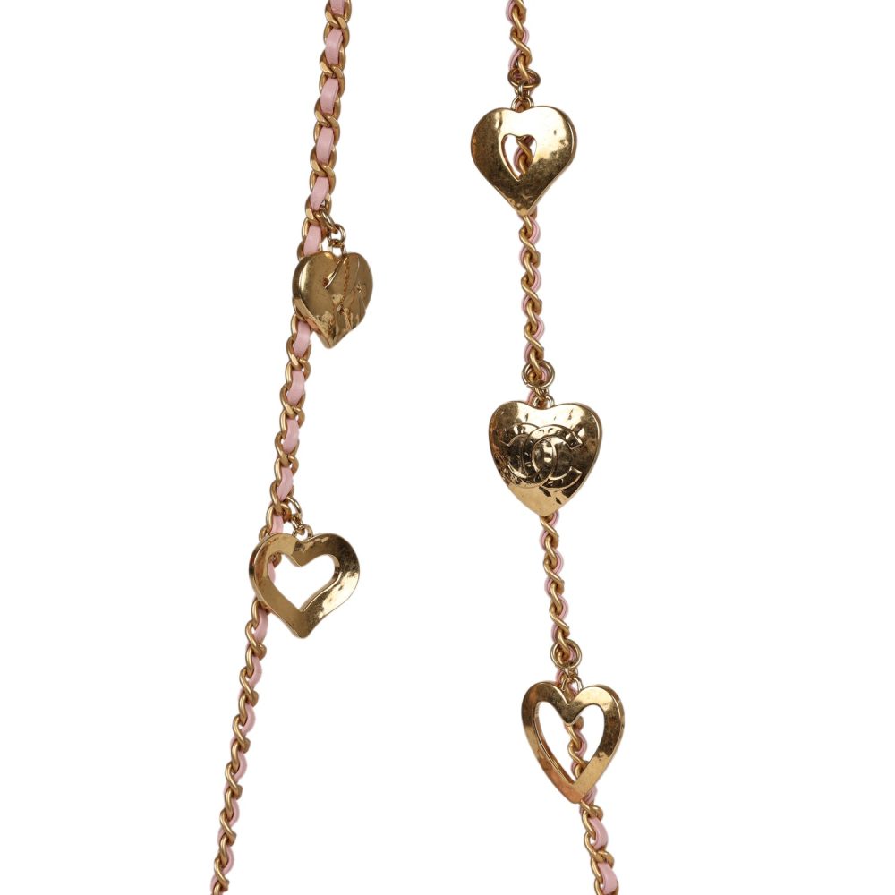 Chanel Mini Rectangular Flap Bag with Heart Chain Pink Lambskin Antique Gold Hardware - Image 8