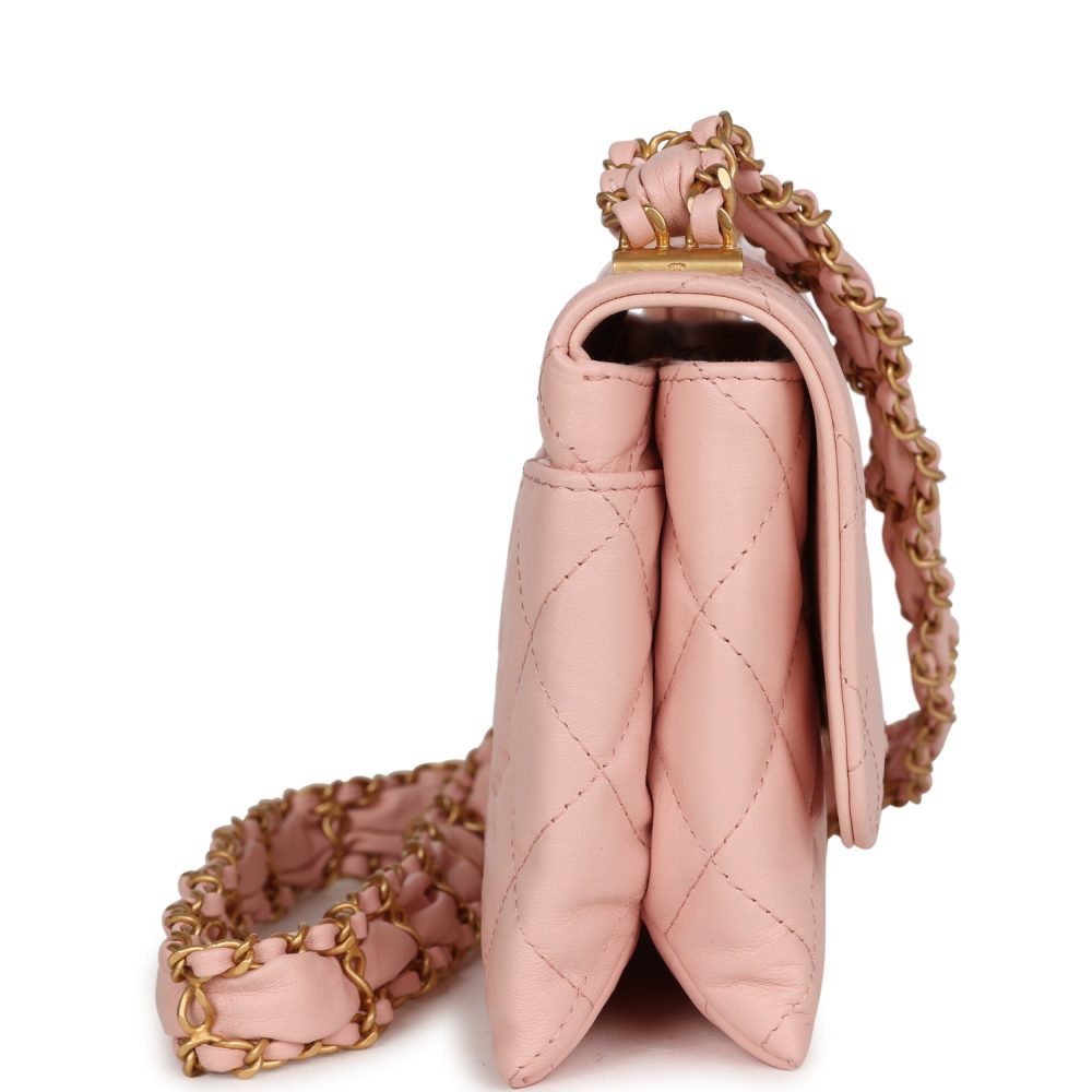 Chanel 19 Mini Flap Light Pink Aged Calfskin Brushed Gold Hardware - Image 3