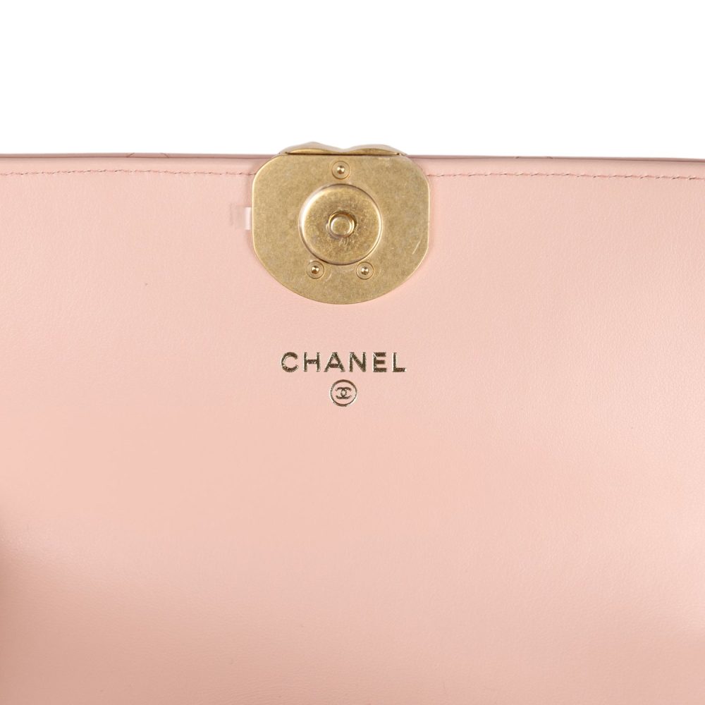 Chanel 19 Mini Flap Light Pink Aged Calfskin Brushed Gold Hardware - Image 8