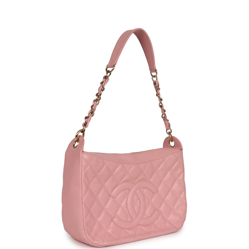 Vintage Chanel Timeless Shoulder Bag Pink Caviar Gold Hardware - Image 2