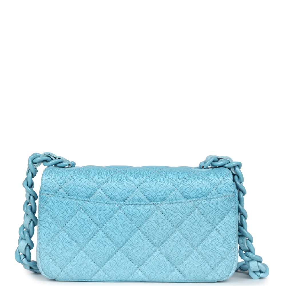 Chanel Mini Flap Bag Blue Ombre Caviar Lacquered Metal Hardware - Image 4