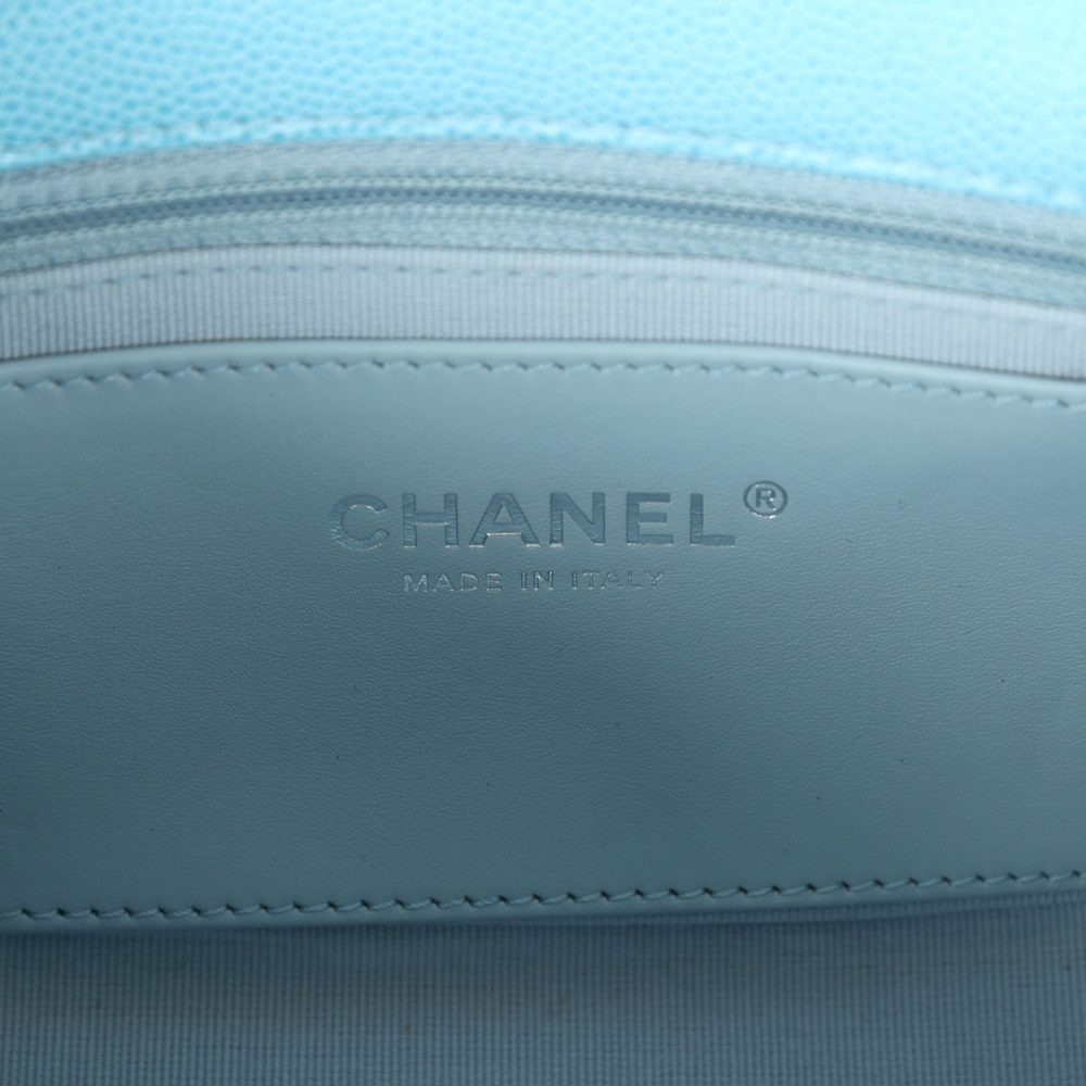 Chanel Mini Flap Bag Blue Ombre Caviar Lacquered Metal Hardware - Image 9