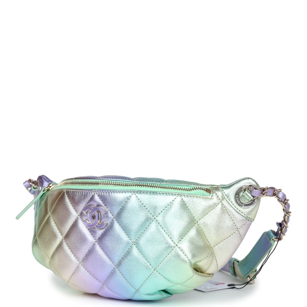 Chanel Belt Bag Rainbow Metallic Lambskin Light Gold Hardware - Image 5
