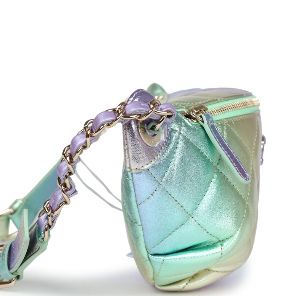 Chanel Belt Bag Rainbow Metallic Lambskin Light Gold Hardware - Image 3
