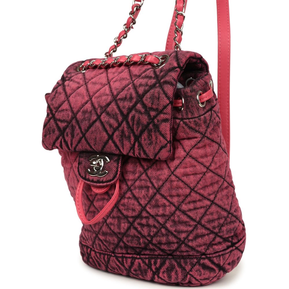 Chanel Denimpression Urban Spirit Backpack Pink Washed Denim Silver Hardware - Image 2