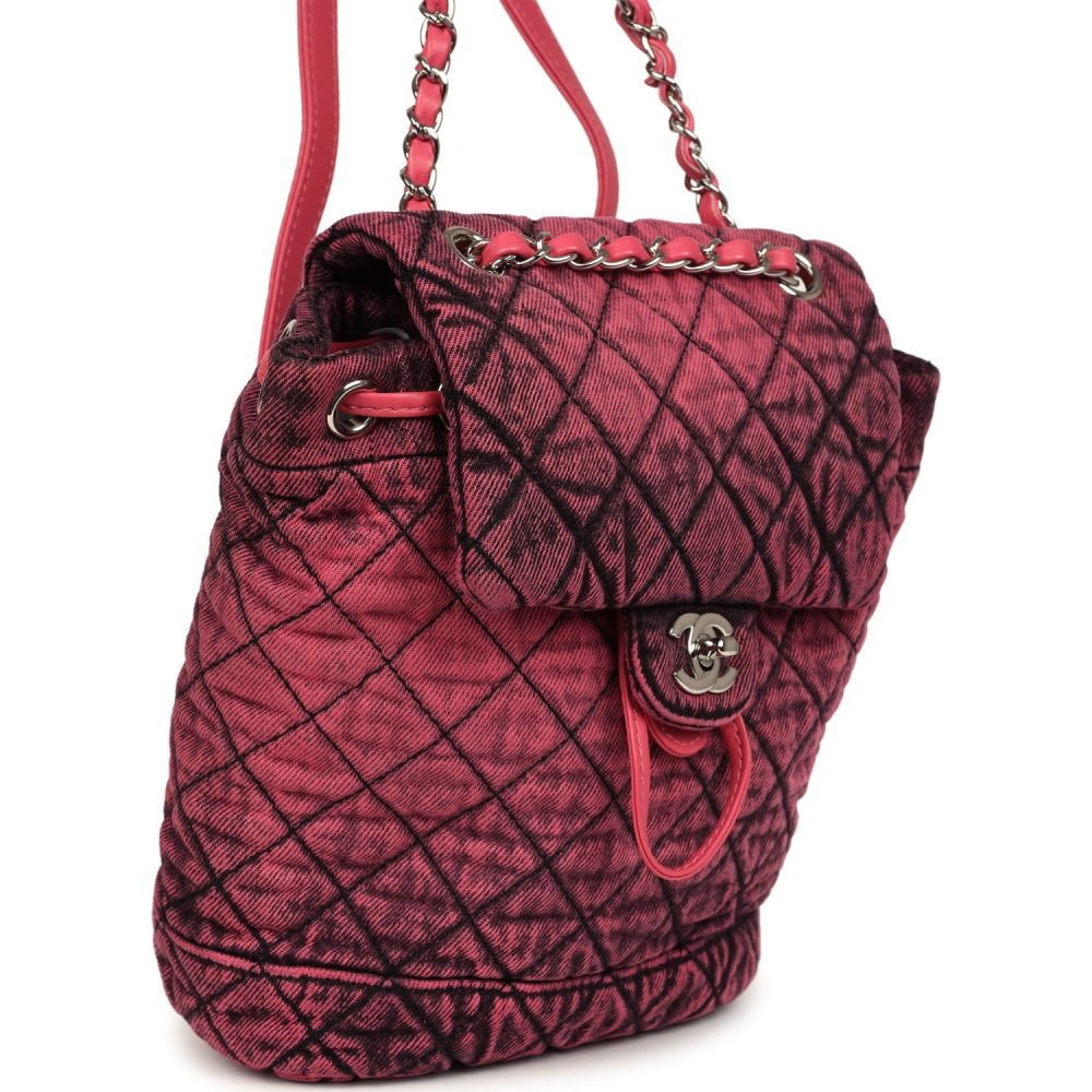 Chanel Denimpression Urban Spirit Backpack Pink Washed Denim Silver Hardware - Image 5