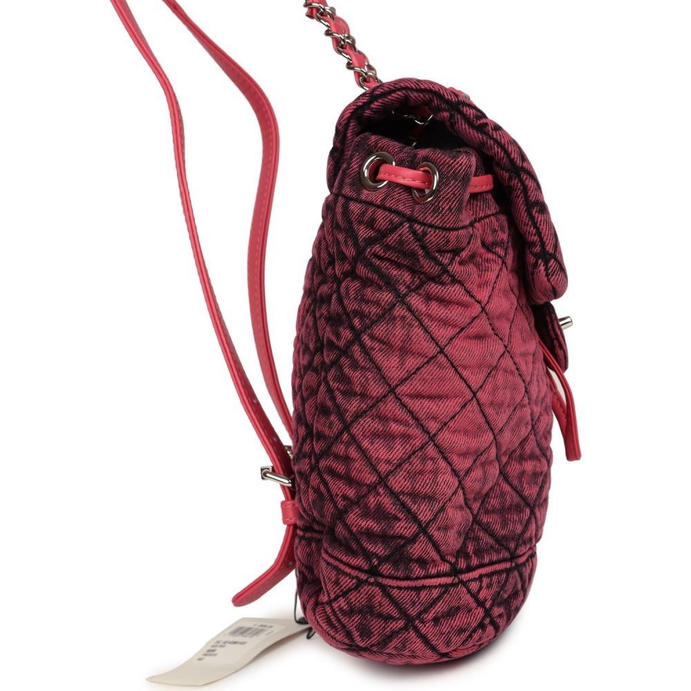 Chanel Denimpression Urban Spirit Backpack Pink Washed Denim Silver Hardware - Image 3