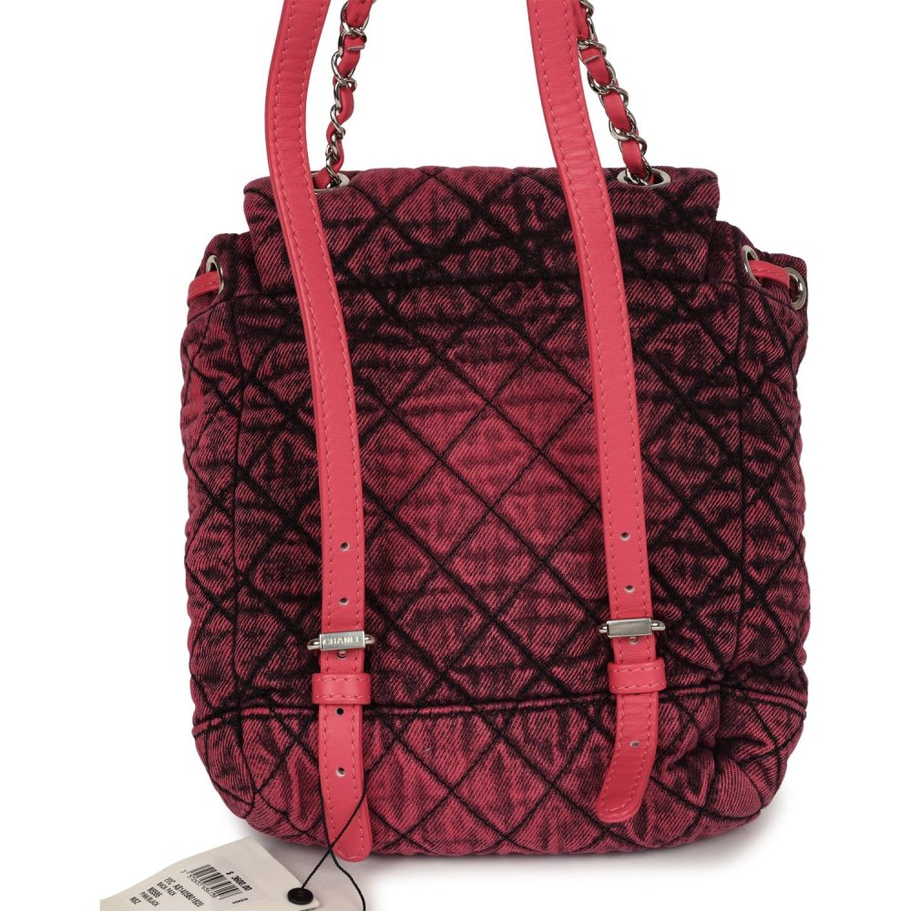 Chanel Denimpression Urban Spirit Backpack Pink Washed Denim Silver Hardware - Image 4