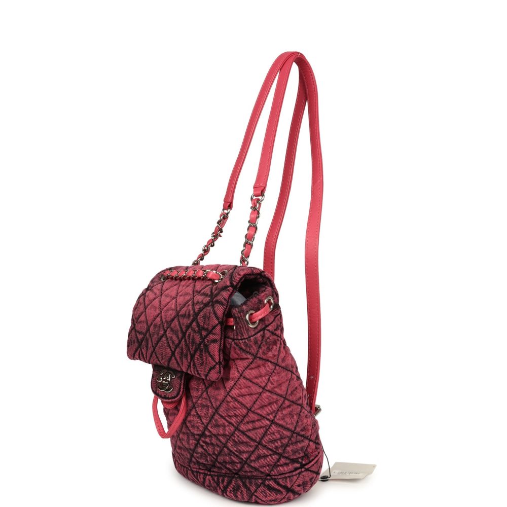 Chanel Denimpression Urban Spirit Backpack Pink Washed Denim Silver Hardware - Image 8