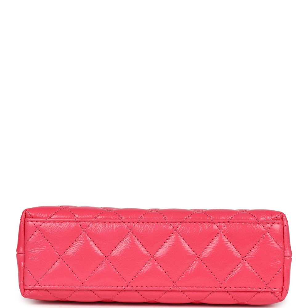 Chanel Small Kelly Shopper Dark Pink Shiny Aged Calfskin Brushed Gold Hardware - Image 6