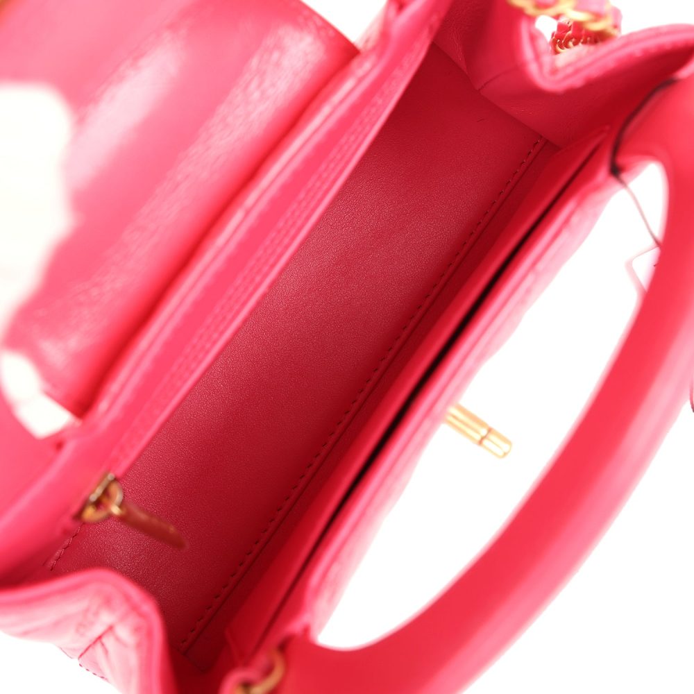 Chanel Small Kelly Shopper Dark Pink Shiny Aged Calfskin Brushed Gold Hardware - Image 8