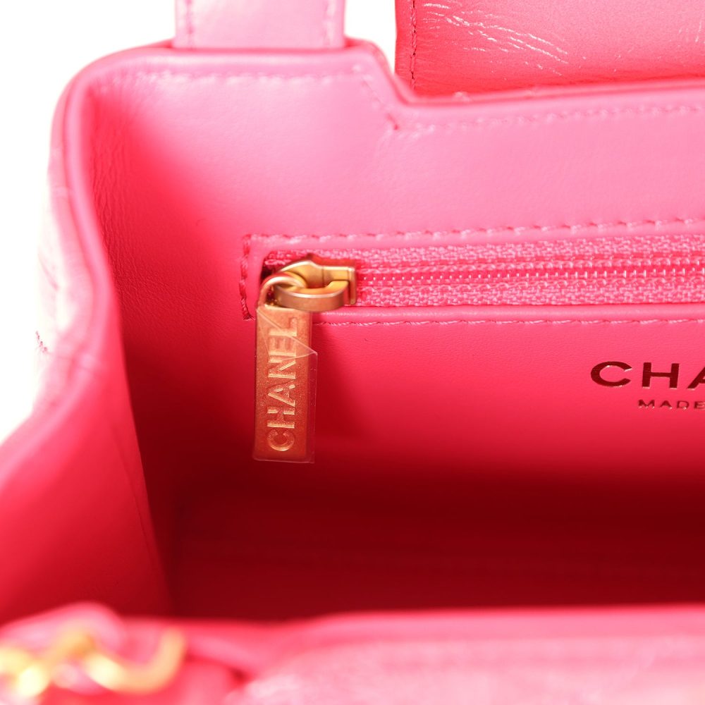 Chanel Small Kelly Shopper Dark Pink Shiny Aged Calfskin Brushed Gold Hardware - Image 10