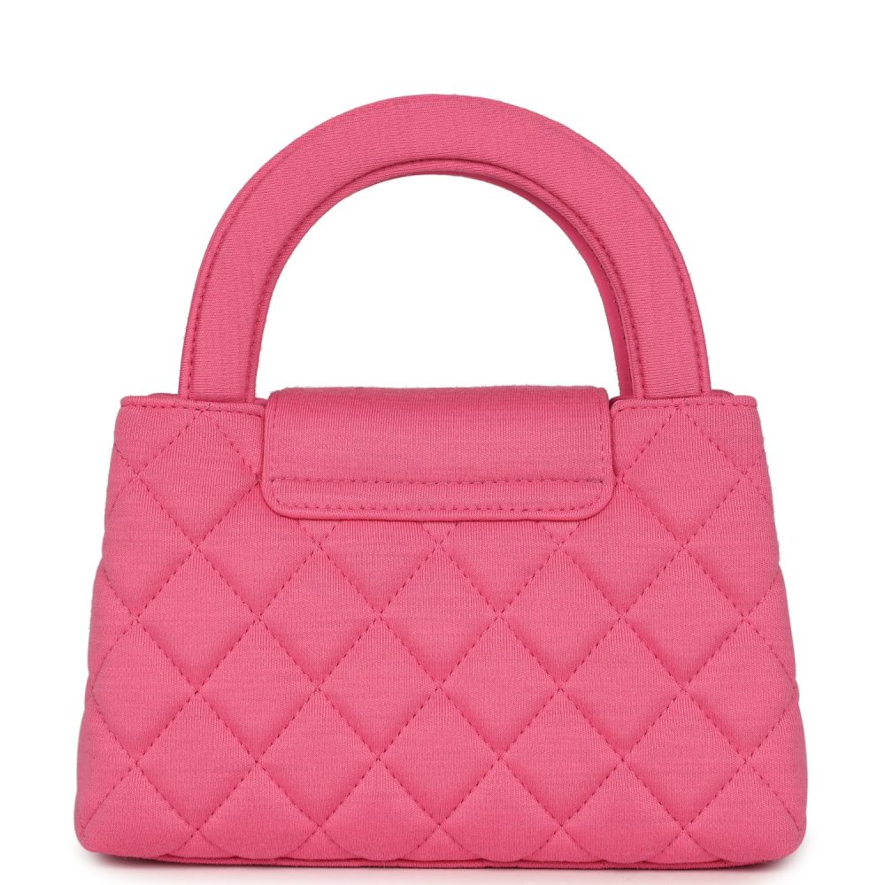 Chanel Small Kelly Shopper Dark Pink Jersey Brushed Gold Hardware - Image 4