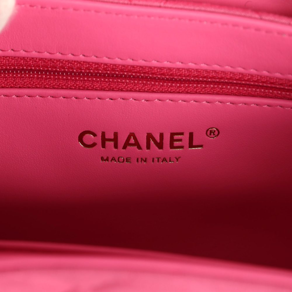 Chanel Small Kelly Shopper Dark Pink Jersey Brushed Gold Hardware - Image 9