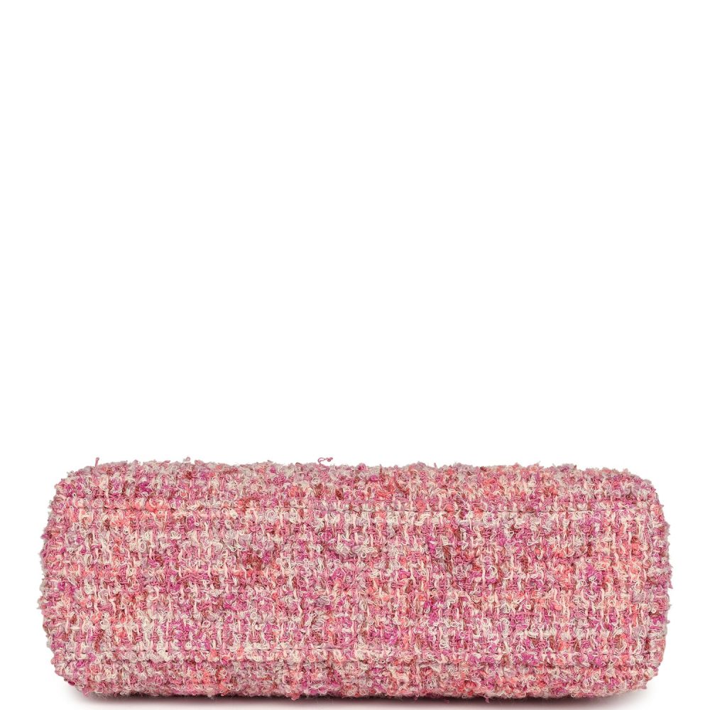 Chanel Small Kelly Shopper Pink Tweed Brushed Gold Hardware - Image 6