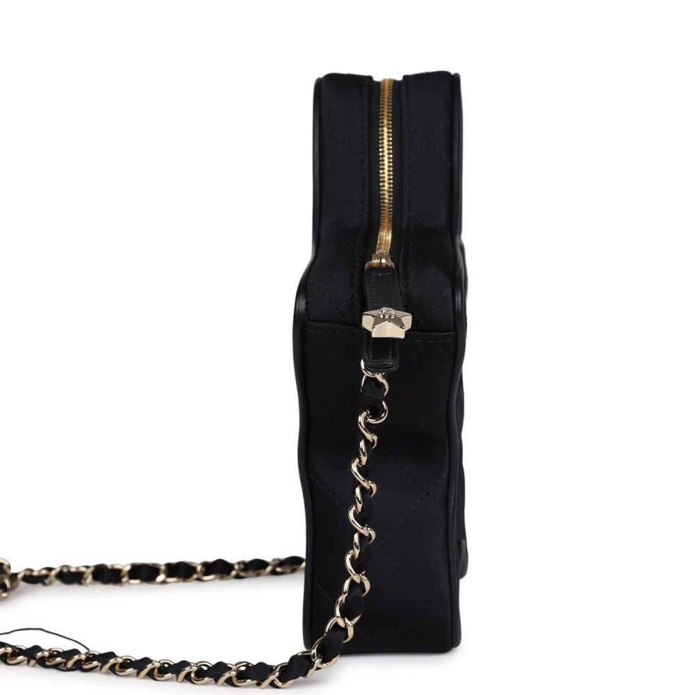 Chanel Star Bag Black Satin Light Gold Hardware - Image 3