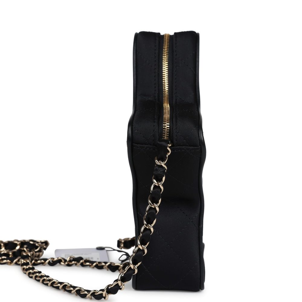 Chanel Star Bag Black Satin Light Gold Hardware - Image 6