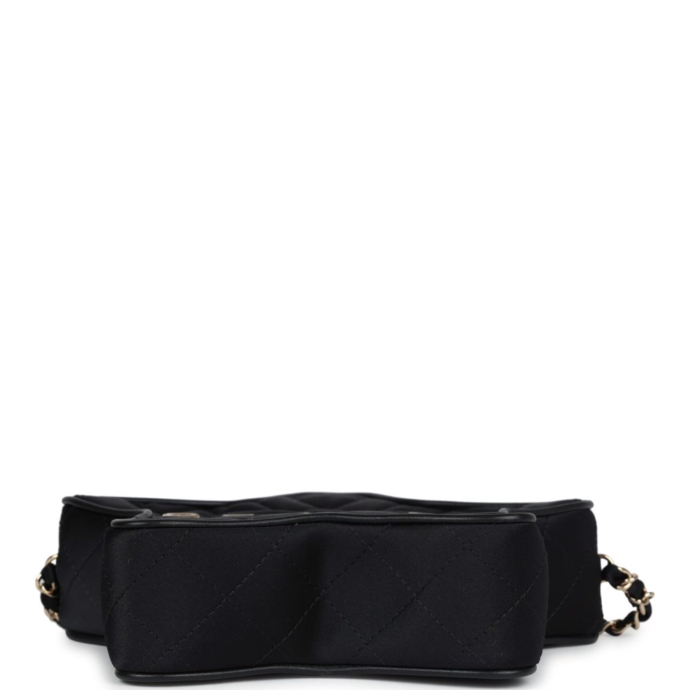 Chanel Star Bag Black Satin Light Gold Hardware - Image 7