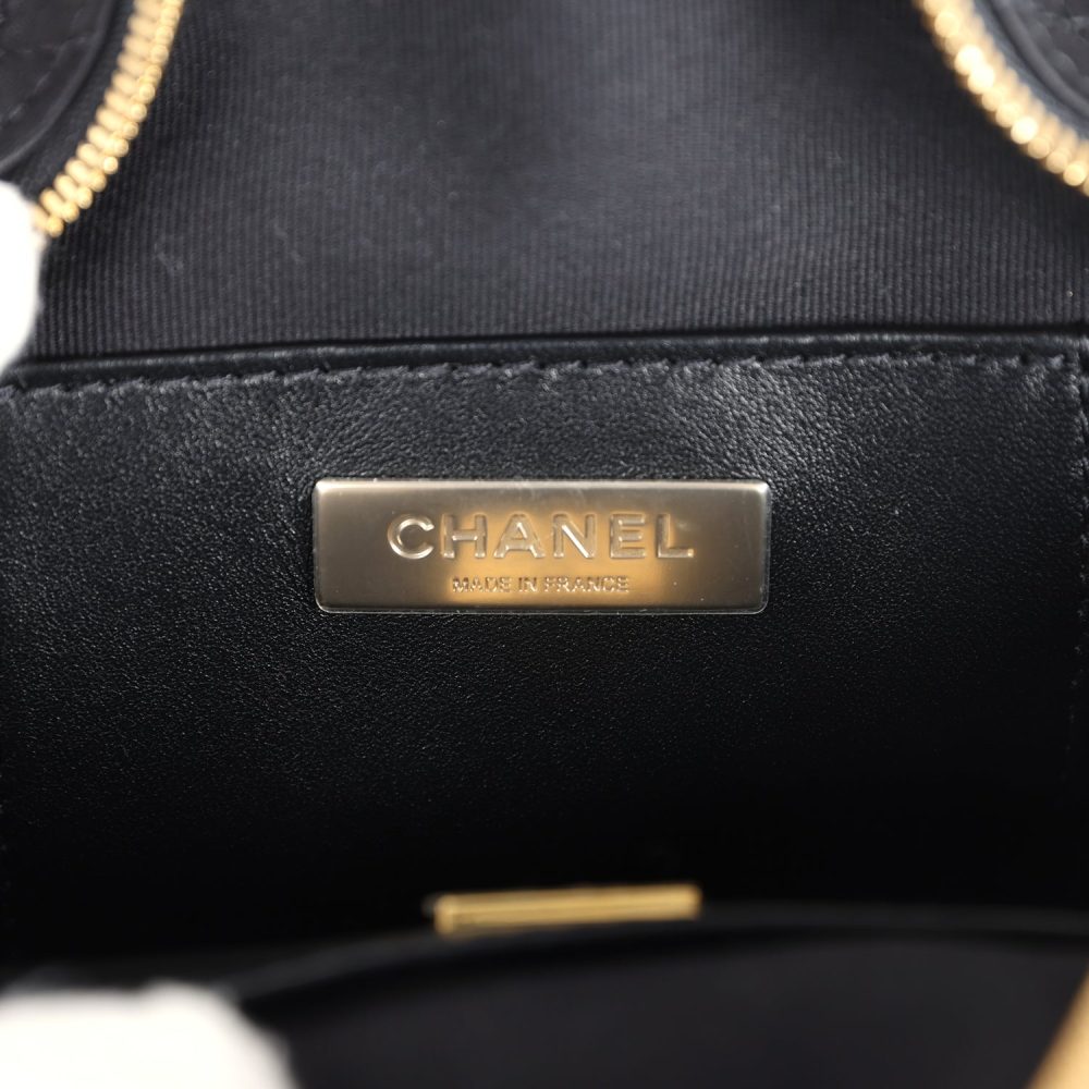 Chanel Star Bag Black Satin Light Gold Hardware - Image 11