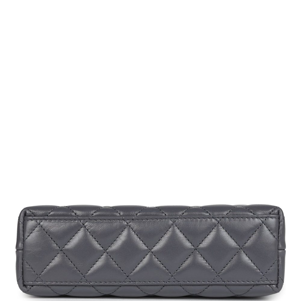 Chanel Small Kelly Shopper Dark Grey Shiny Aged Calfskin Brushed Gold Hardware - Image 6