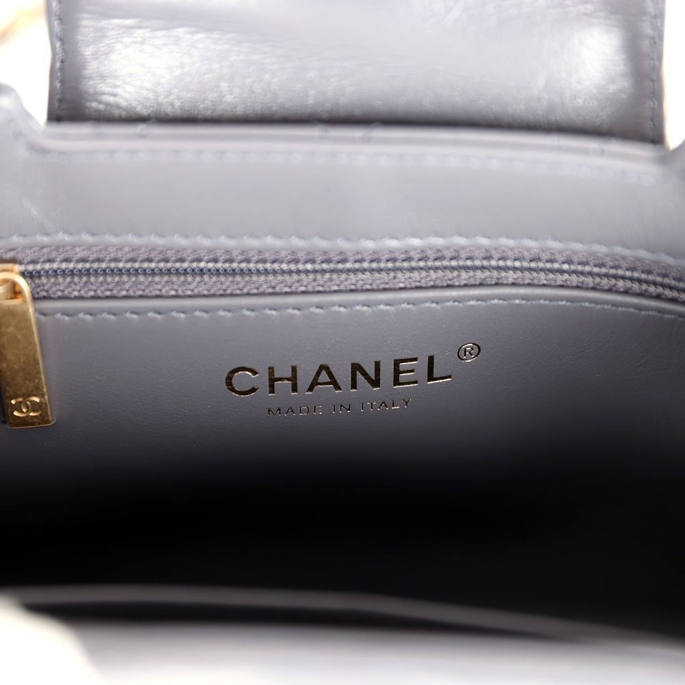 Chanel Small Kelly Shopper Dark Grey Shiny Aged Calfskin Brushed Gold Hardware - Image 9