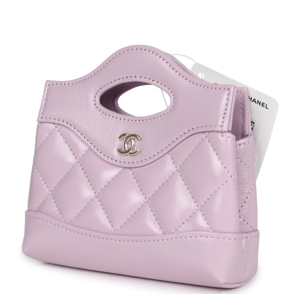 Chanel Micro 31 Shopper Light Purple Shiny Lambskin Light Gold Hardware - Image 5