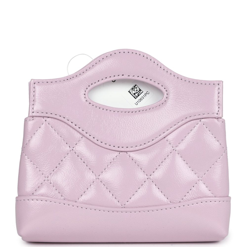 Chanel Micro 31 Shopper Light Purple Shiny Lambskin Light Gold Hardware - Image 4