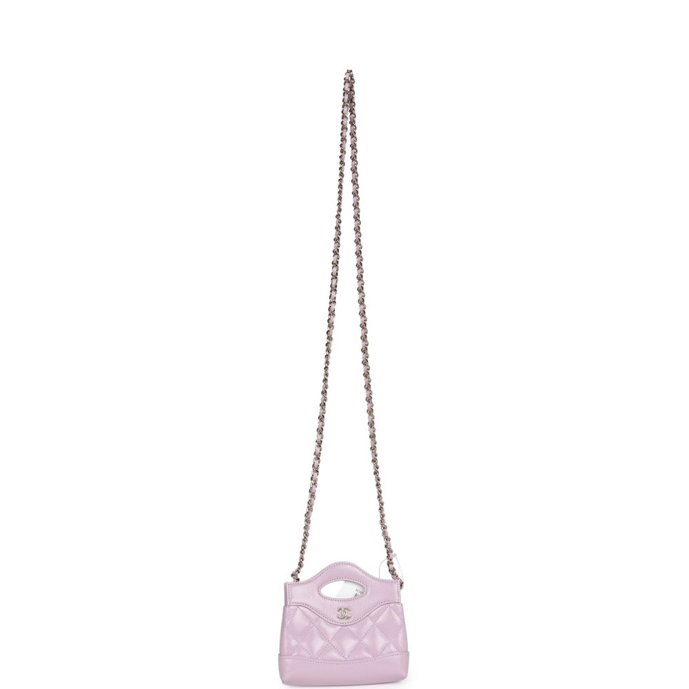 Chanel Micro 31 Shopper Light Purple Shiny Lambskin Light Gold Hardware - Image 7