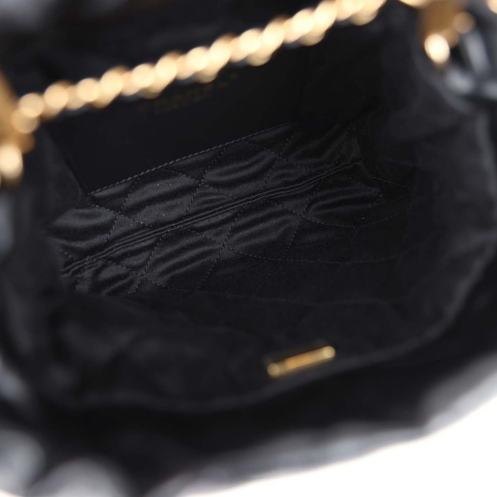 Chanel Mini 22 Bag Black Calfskin Pearls & Gold Hardware - Image 7