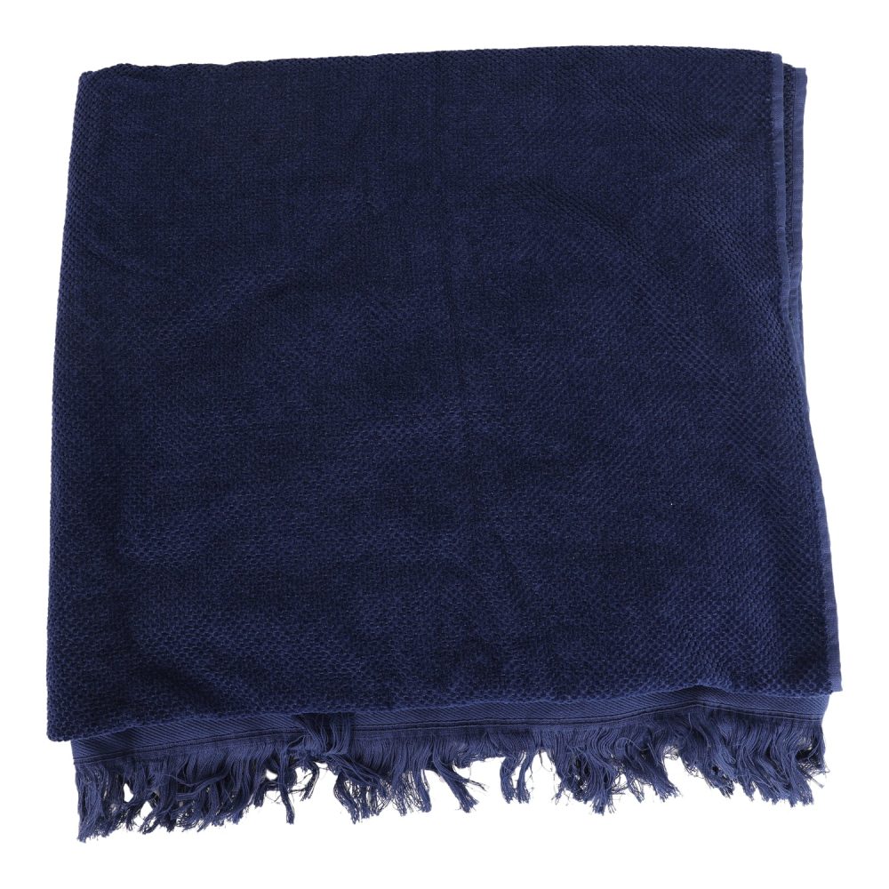 Chanel CC Beach Tote Bag & Towel Set Navy Blue Canvas & Terry - Image 11