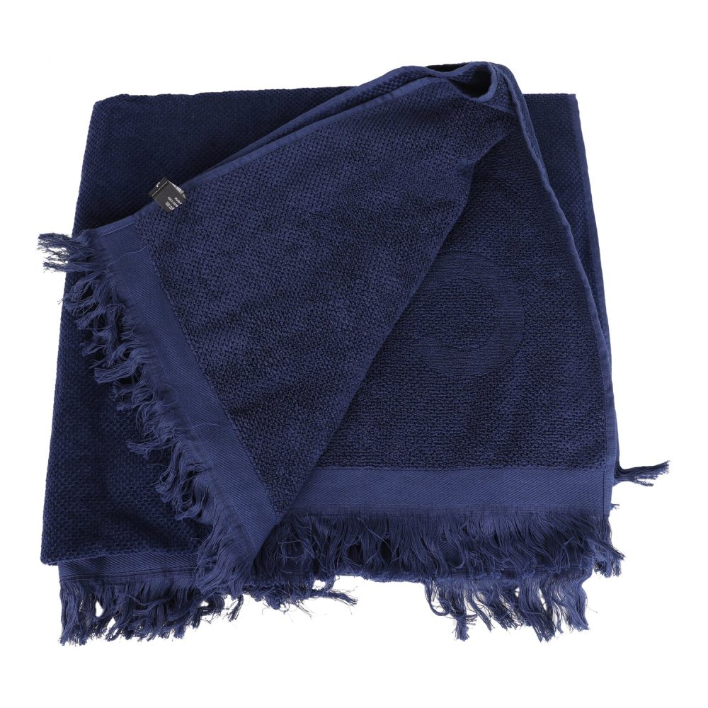 Chanel CC Beach Tote Bag & Towel Set Navy Blue Canvas & Terry - Image 12