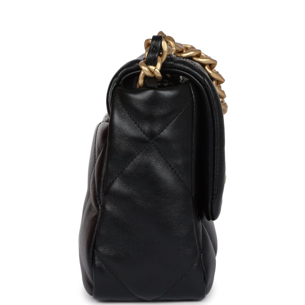 Chanel Medium 19 Flap Bag Black Lambskin Mixed Metal Hardware - Image 3