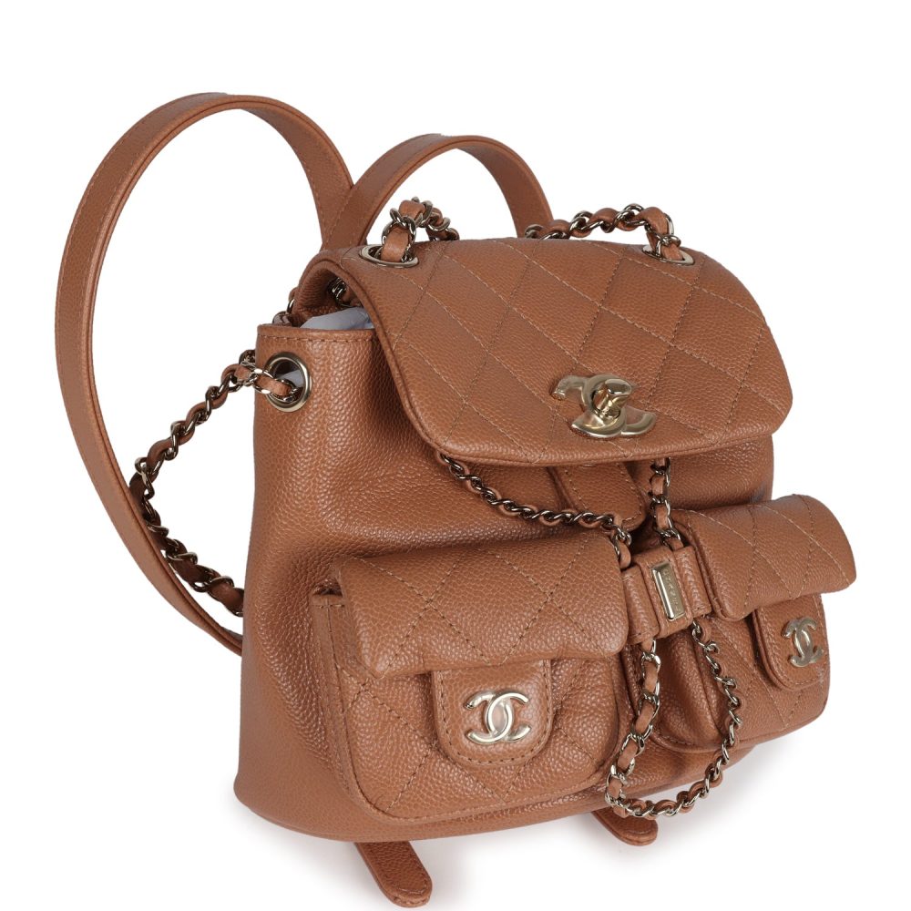 Chanel Small Duma Backpack Dark Beige Caviar Light Gold Hardware - Image 2