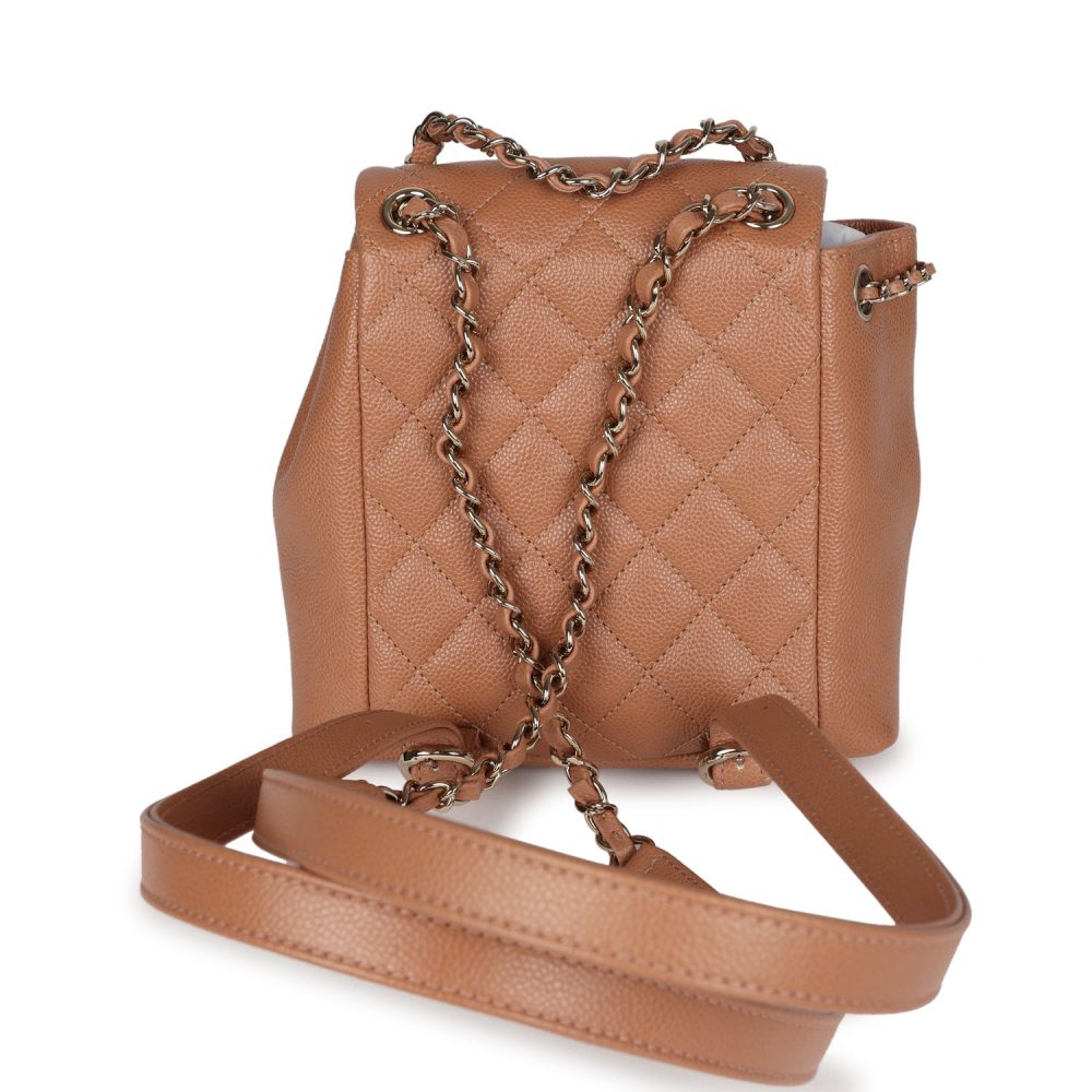 Chanel Small Duma Backpack Dark Beige Caviar Light Gold Hardware - Image 4