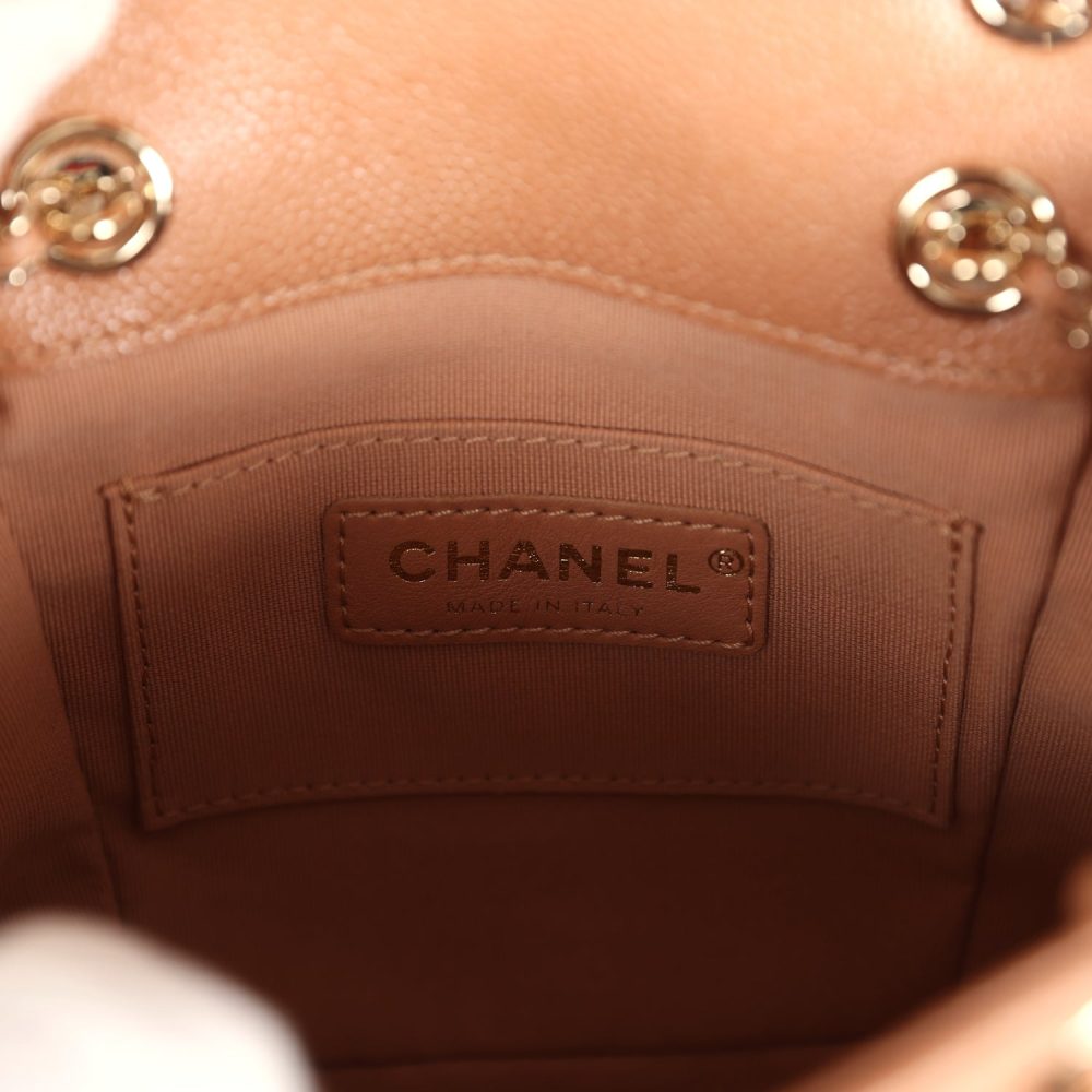 Chanel Small Duma Backpack Dark Beige Caviar Light Gold Hardware - Image 9