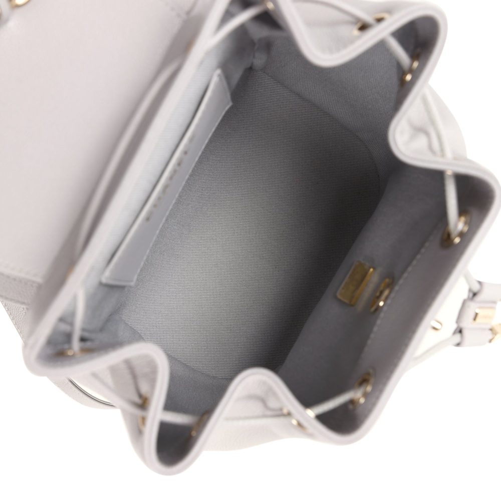 Chanel Small Business Affinity Backpack Light Grey Shiny Caviar Light Gold Hardware - Image 9