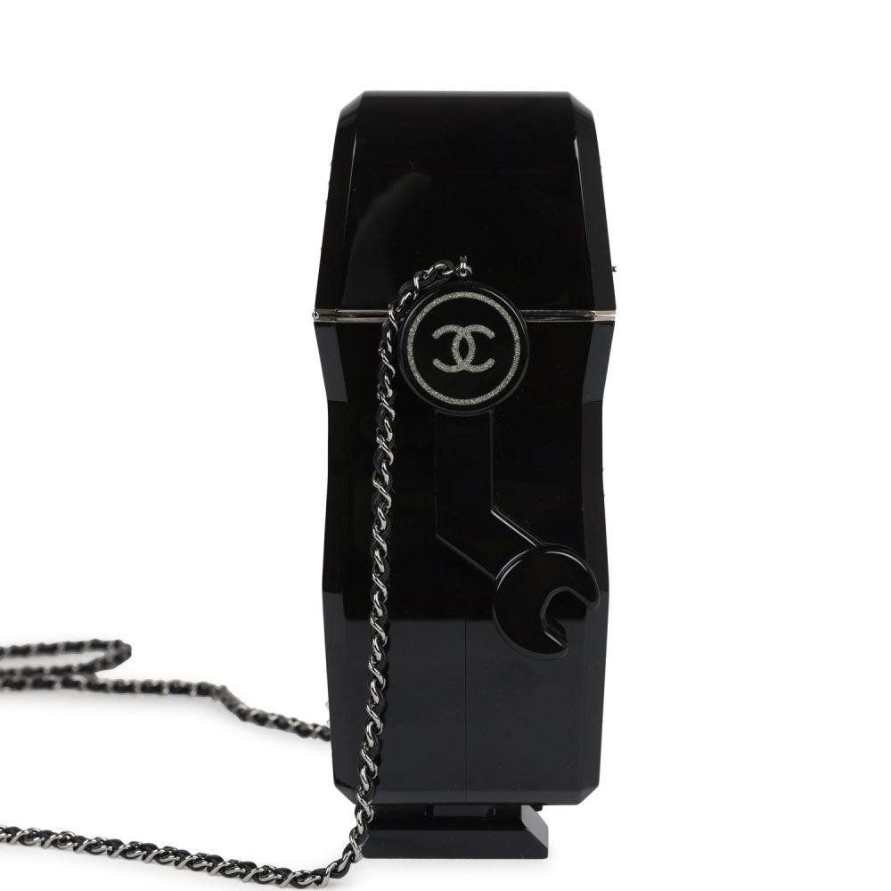 Pre-owned Chanel Limited Edition Robot Minaudi??re Bag Black Plexiglass and Crystals Ruthenium Hardware - Image 3