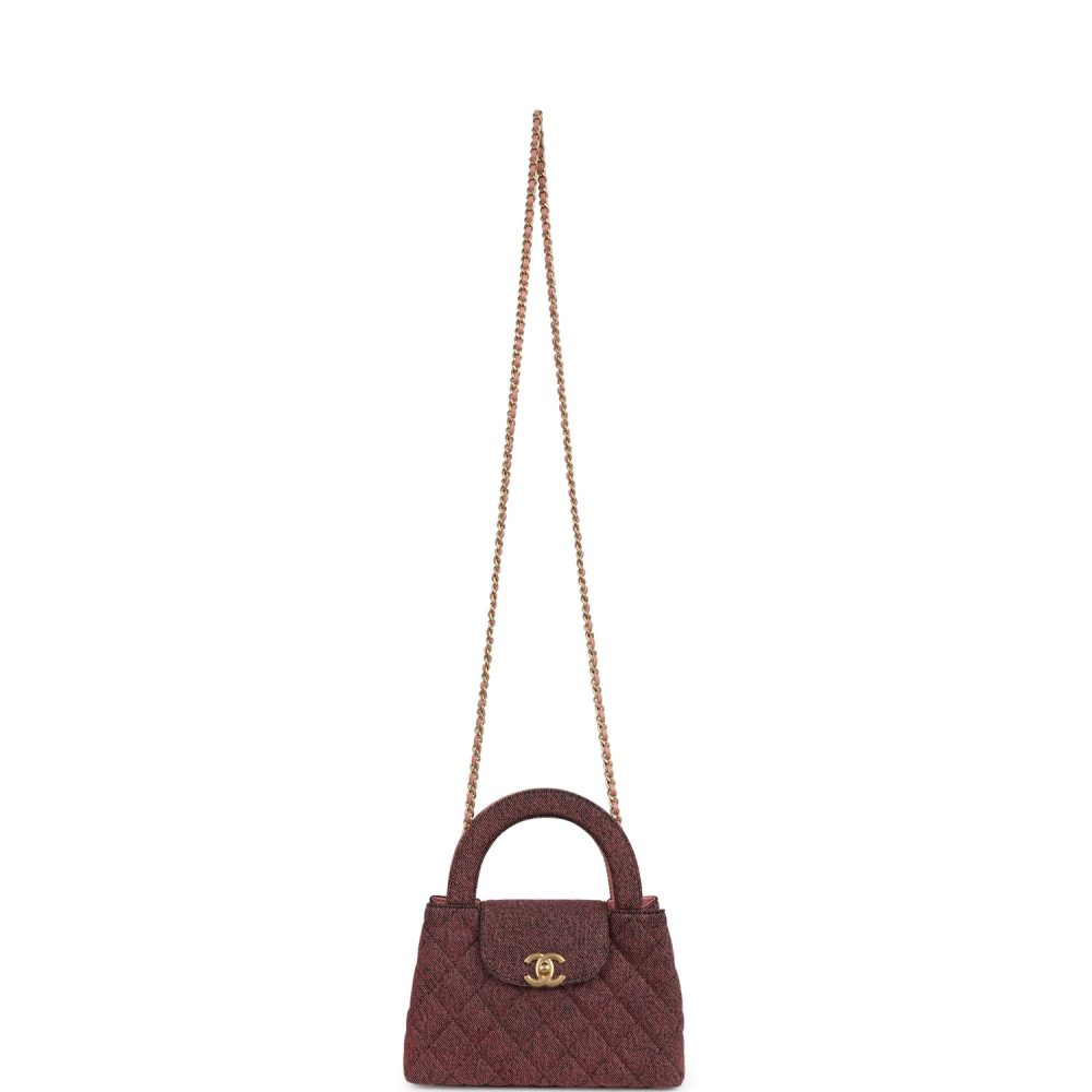Chanel Small Kelly Shopper Pink Washed Denim Brushed Gold Hardware - Image 7